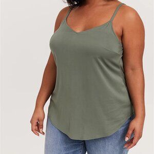 🆕 3X LIGHT OLIVE GREEN STRETCH CHALLIS CAMI